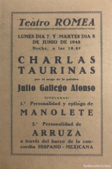 1948 Teatro Romea. Charlas taurinas. Manolete. Arruza