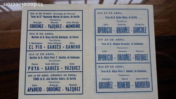 Tauromaquia: plaza de toros de sevilla 1959 programa de mano - Foto 3