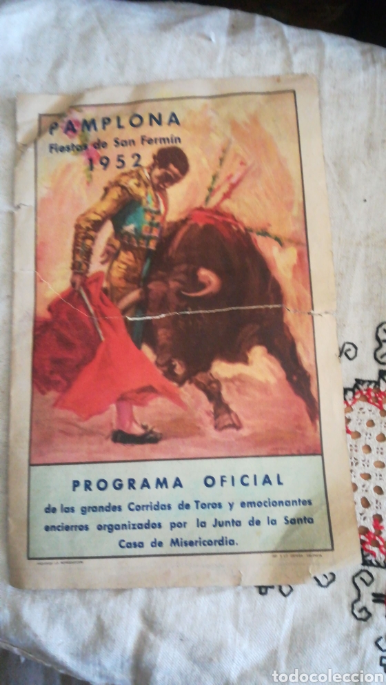 Tauromaquia: Programa de San Fermin de 1952 - Foto 1