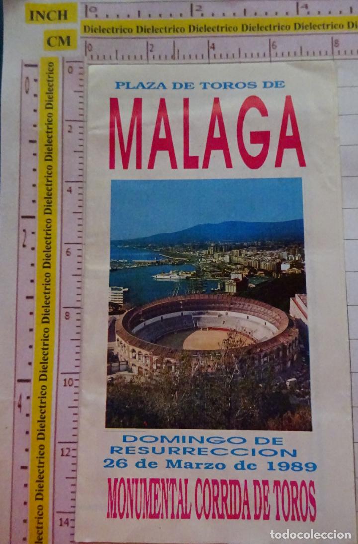 Bullfighting: PROGRAMA DE MANO DE TOROS. PLAZA DE TOROS DE M&Aacute;LAGA 1989. DOMINGO RESURRECCI&Oacute;N. LITRI MANZANARES
