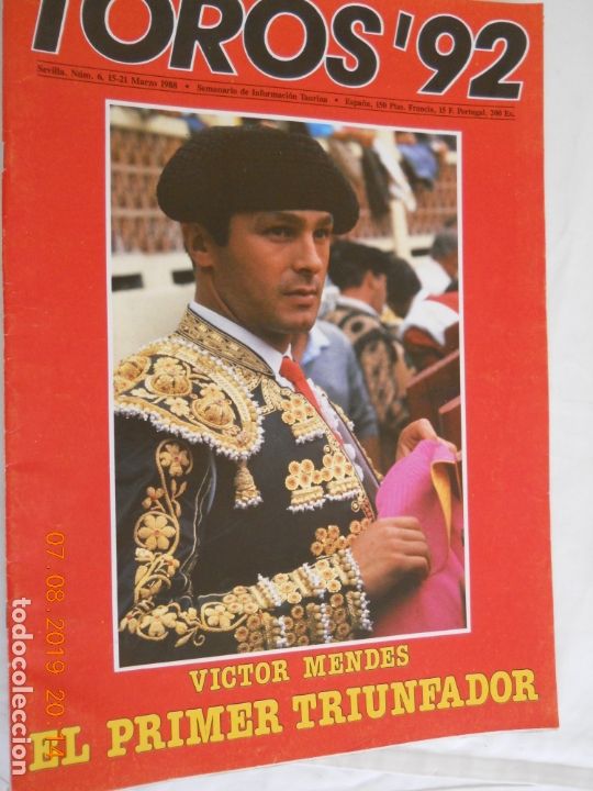 Tauromachie: TOROS&acute;92 -  REVISTA TAURINA N&ordm; 6 MARZO 1988 - VICTOR MENDES, EL PRIMER TRIUNFADOR...