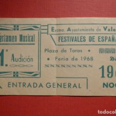 Tauromaquia: ENTRADA DE TOROS - PLAZA VALENCIA - GENERAL - 19 JULIO 1968 - CERTAMEN MUSICAL
