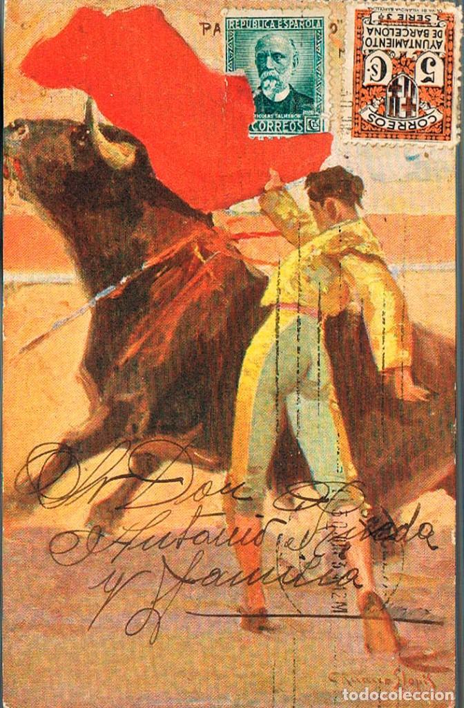 Tauromaquia: POSTAL CIRCULADA EN 1934 - Foto 1