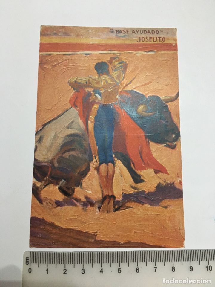 Tauromaquia: POSTAL. TOREROS C&Eacute;LEBRES. PASE AYUDADO. JOSELITO. EDIC. VICTORIA. H. 1950?.