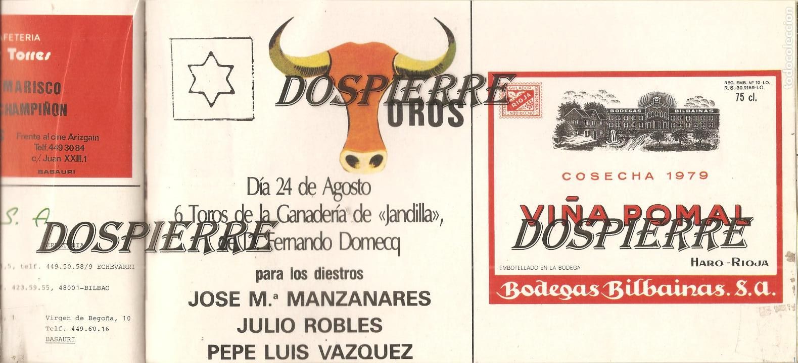 Tauromaquia: PROGRAMA, BILBAO 1985, TOROS, CORRIDAS GENERALES, 14X24 - Foto 2