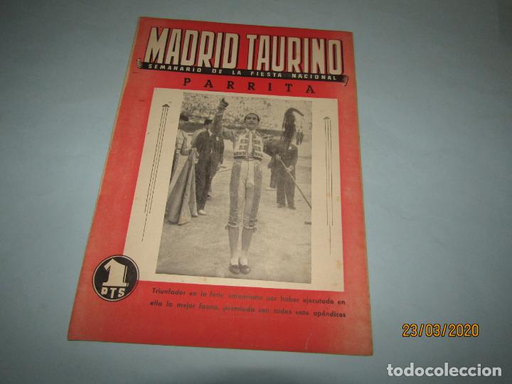 Tauromaquia: Semanario Fiesta Nacional N&ordm; 494 MADRID TAURINO con PARRITA y MANOLETE A&ntilde;o 1945