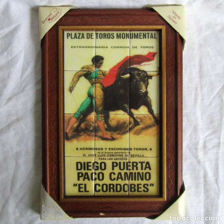 Stierkampf: Cuadro en resina y madera Plaza monumental, Diego puerta, Paco Camino, El Cordob&eacute;s