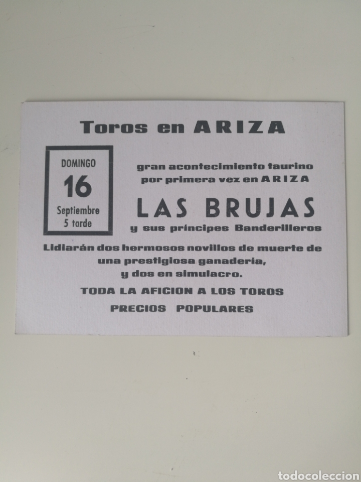 Tauromaquia: Tarjeta de Toros - Foto 2