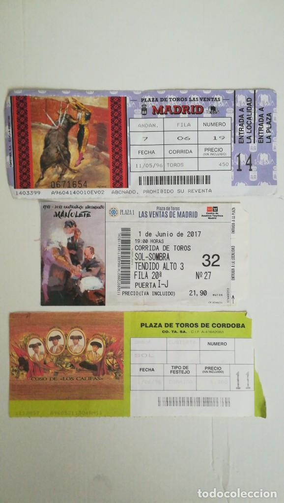 Bullfighting: 3 ENTRADAS TOROS LAS VENTAS Y C&Oacute;RDOBA