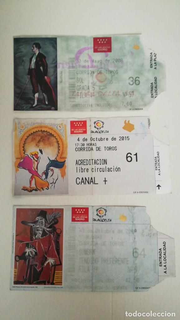 Bullfighting: 3 ENTRADAS TOROS LAS VENTAS 2008 2009 Y 2015