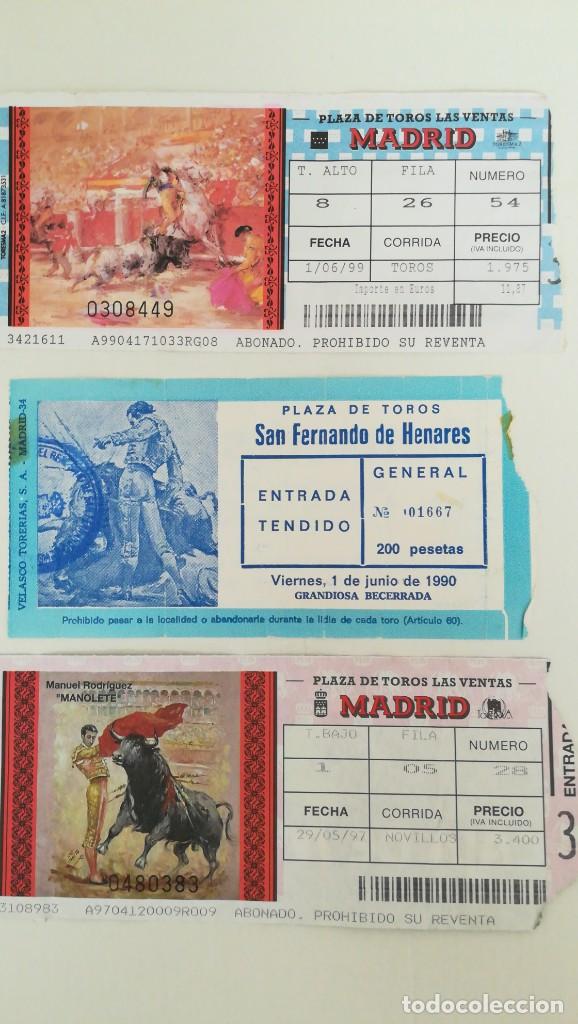 Bullfighting: 3 ENTRADAS TOROS LAS VENTAS 1997 Y 1999 Y SAN FERNANDO DE HENARES 1990