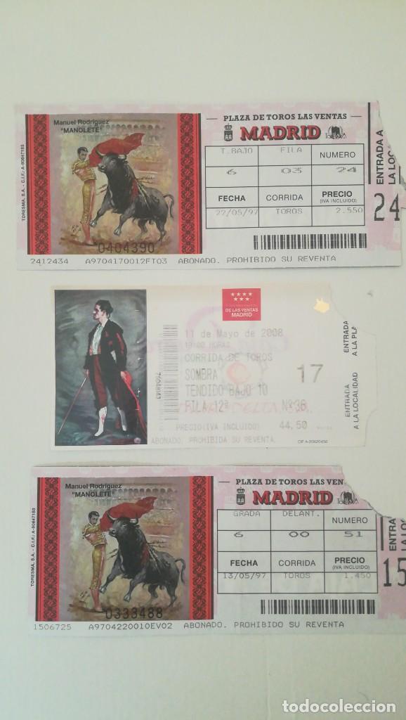 Tauromaquia: 3 ENTRADAS TOROS LAS VENTAS 1997 Y 2008