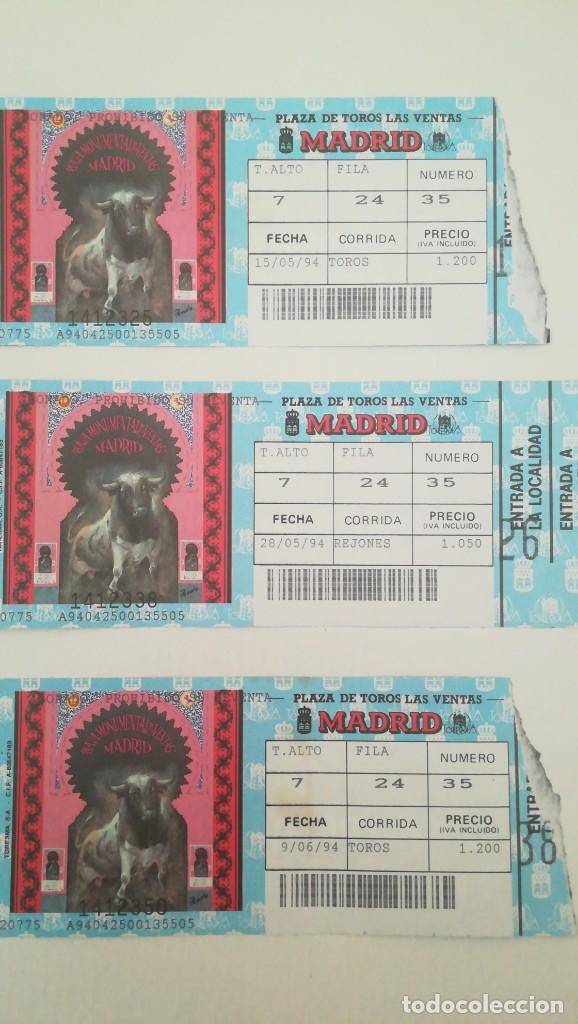 Tauromaquia: 3 ENTRADAS TOROS LAS VENTAS 1994 - Foto 1