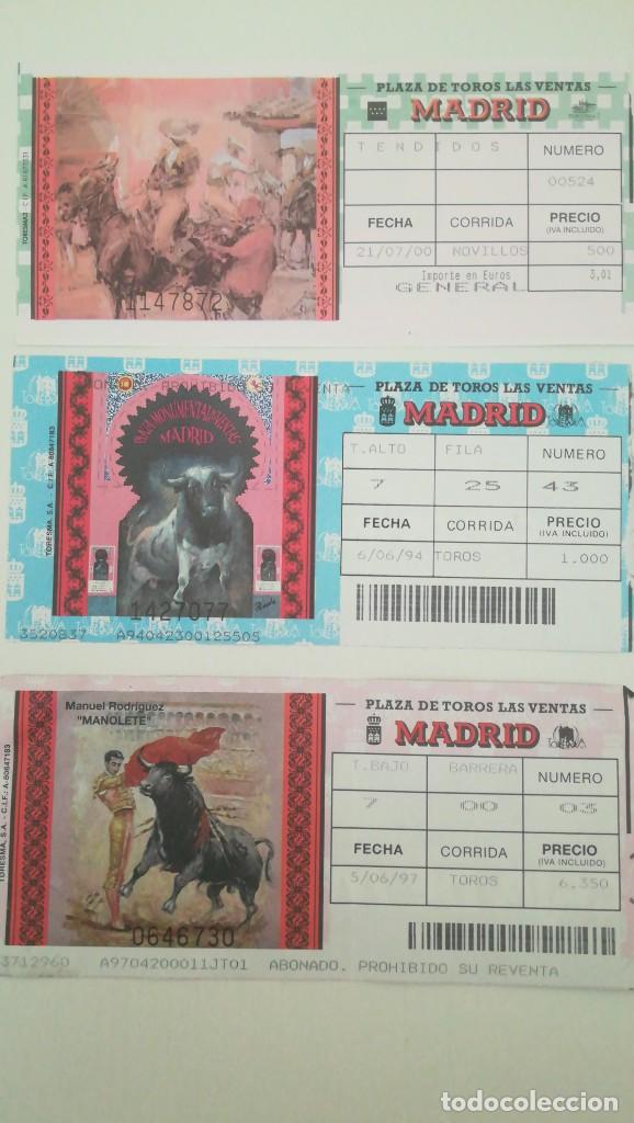 Tauromaquia: 3 ENTRADAS TOROS LAS VENTAS 1994 1997 Y 2000