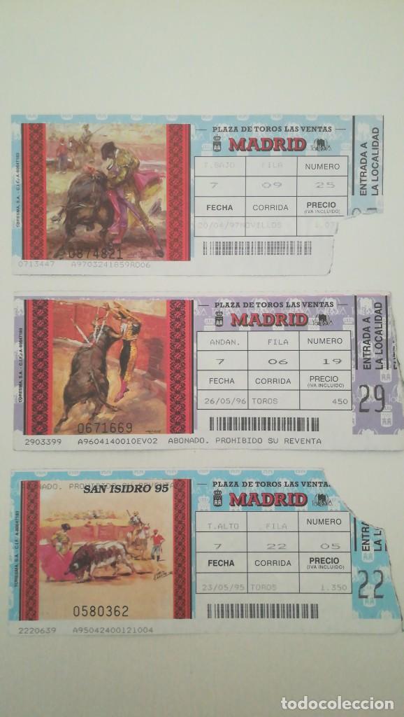 Tauromaquia: 3 ENTRADAS TOROS LAS VENTAS 1995 1996 Y 1997