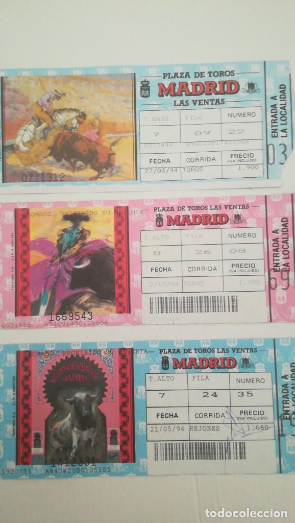 Tauromaquia: 3 ENTRADAS TOROS LAS VENTAS 1994 - Foto 1