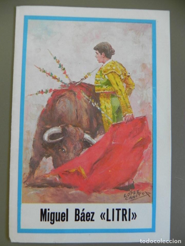 Tauromachia: D&iacute;ptico Miguel B&aacute;ez Litri.Plaza de Toros de Sevilla, 4 Octubre 1987. 13x17&acute;5 cm abierto. Rafi Camino
