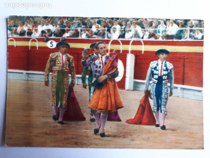 Tauromaquia: CORRIDA DE TOROS. OREJA Y VUELTA AL RUEDO. POSTAL - Foto 1