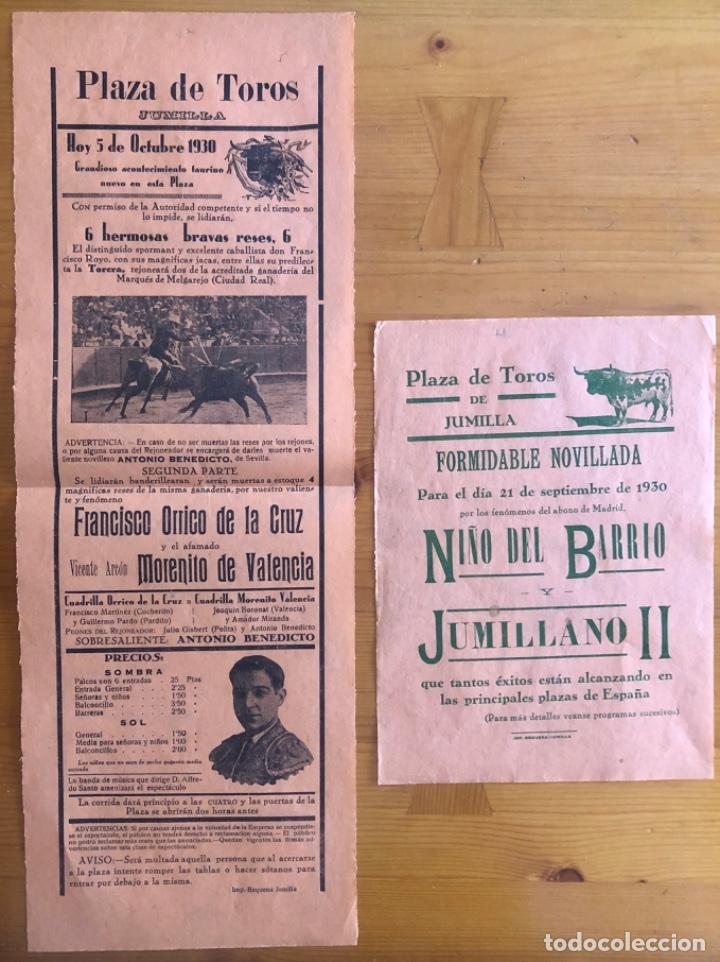 Tauromaquia: JUMILLA - MURCIA- DOS CARTELES- TOROS 1930