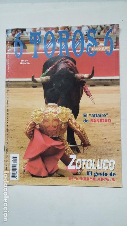 Tauromaquia: REVISTA 6 TOROS 6 N&ordm; 369 - A&Ntilde;O 2001. ZOTOLUCO EL GESTO DE PAMPLONA TDKC62