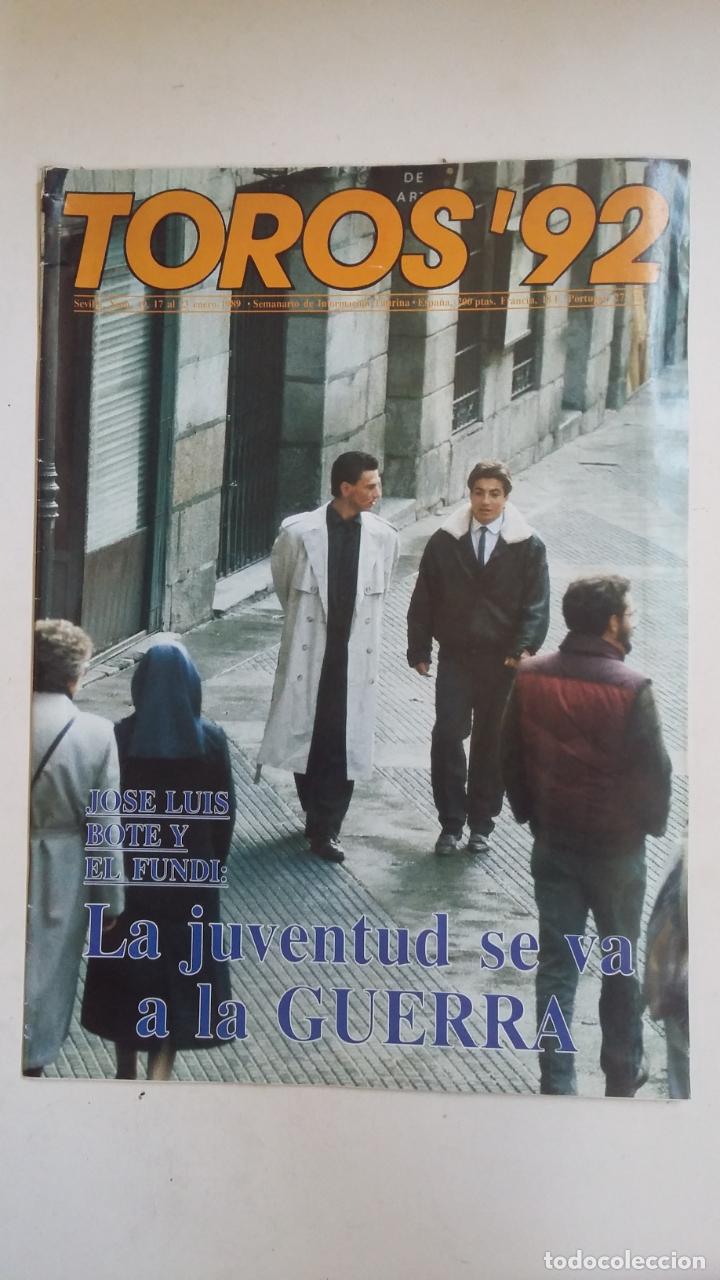 Tauromachia: REVISTA TOROS 92. N&ordm; 49. ENERO 1989. JOSE LUIS BOTE Y EL FUNDI. TDKC66
