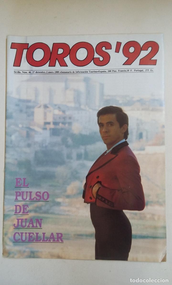 Tauromachie: REVISTA TOROS 92. N&ordm; 46. DICIEMBRE 1989. JUAN CUELLAR. TDKC66