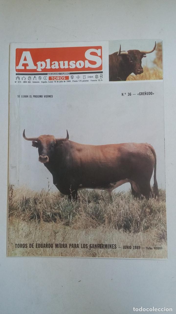 Tauromaquia: REVISTA Aplausos n&ordm; 615. Julio 1989. Enrique Ponce. Chamaco. Celso Ortega. TDKC66