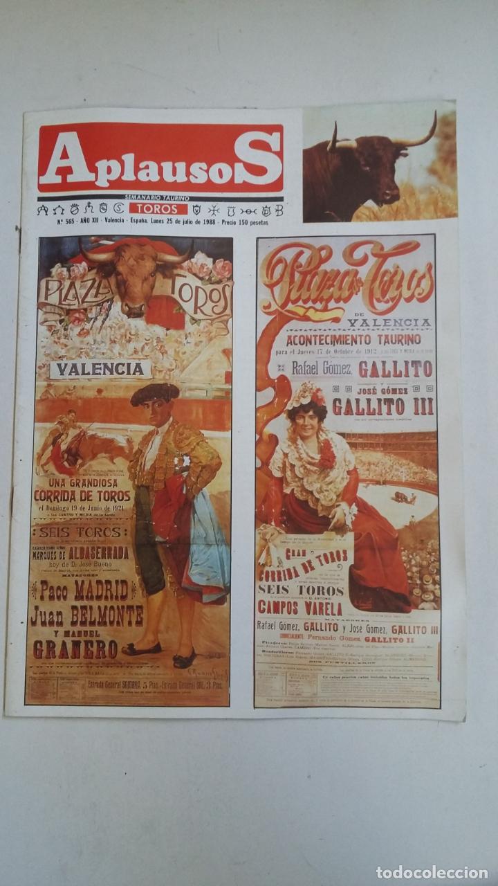 Tauromaquia: Revista Aplausos N.&ordm; 565, 25 de julio de 1988 - Plaza Toros Valencia. TDKC66