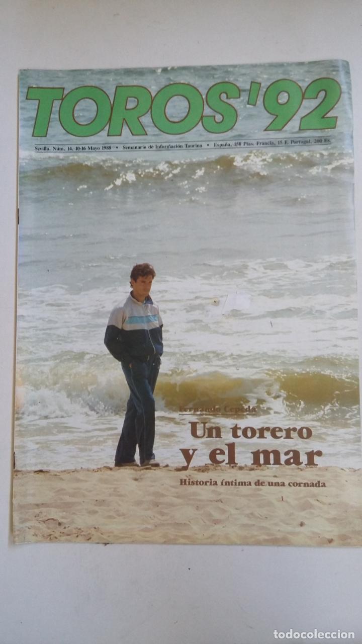 Tauromachia: REVISTA TOROS 92 N&ordm; 14 MAYO 1988 UN TORERO Y EL MAR. TDKC66