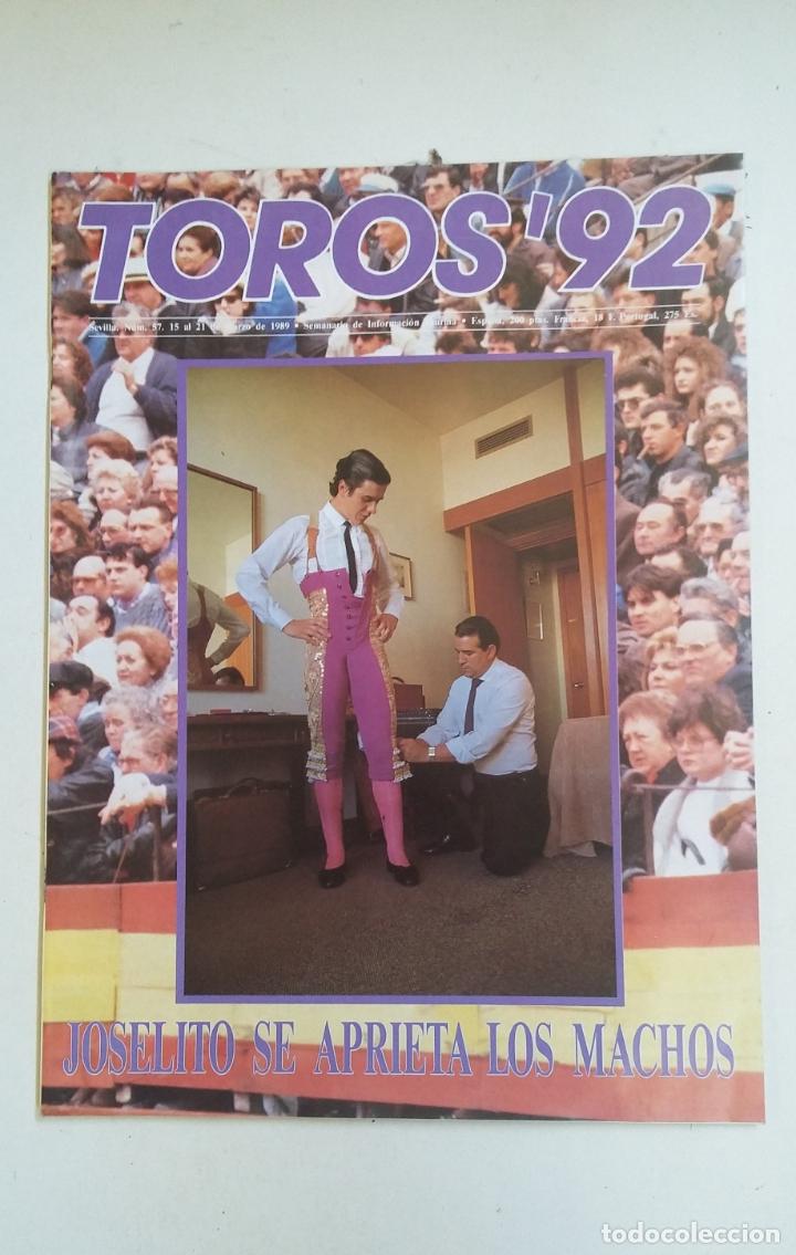 Tauromaquia: REVISTA TOROS 92. N&ordm; 57. MARZO 1989. JOSELITO SE APRIETA LOS MACHOS. TDKC66