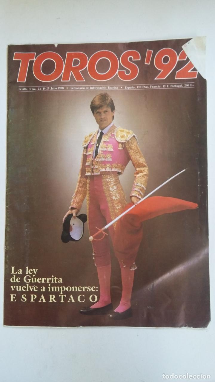 Bullfighting: REVISTA TOROS 92. N&ordm; 24 JULIO 1988. ESPARTACO. TDKC66