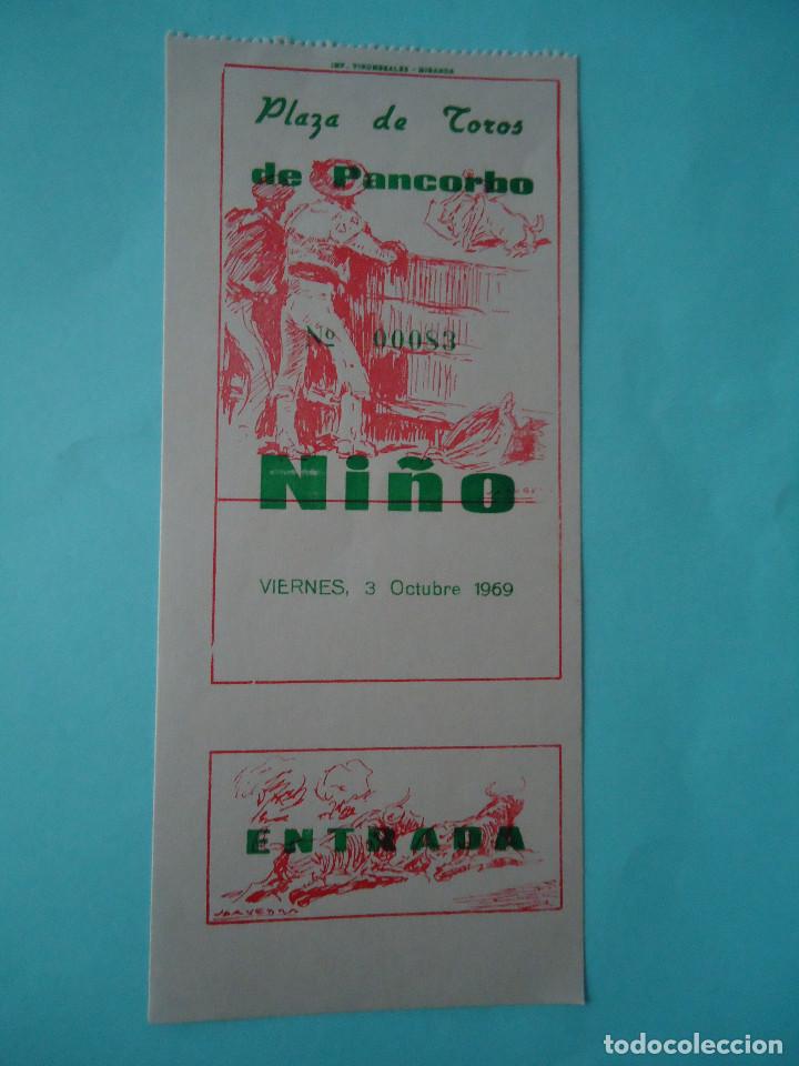 Tauromaquia: ENTRADA DE NI&Ntilde;O PARA LA PLAZA DE TOROS DE PANCORBO PARA EL DIA 3 DE OCTUBRE DE 1969. NUEVA