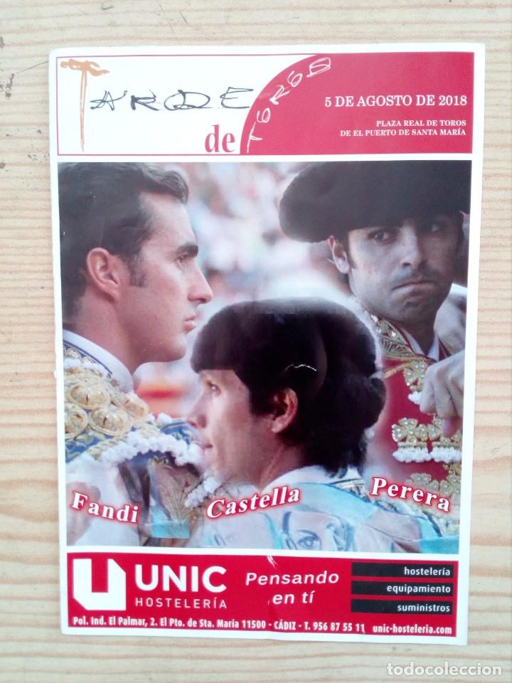 Stierkampf: Folleto 2018 - Tarde De Toros - Plaza Real De Toros De El Puerto De Santa Maria