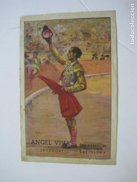 Tauromaquia: MANOLETE-TORERO-LOTERIA NACIONAL-PUBLICIDAD BODEGAS ANGEL VIVAS-BARCELONA-VER FOTOS-(V-22.004)