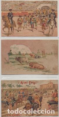 Stierkampf: POSTAL TAURINA. COLECCI&Oacute;N &rdquo;A LOS TOROS&rdquo;. COL. COMPLETA. 12 POSTALES EN CROMOLITOGRAFIA P-TOR-175