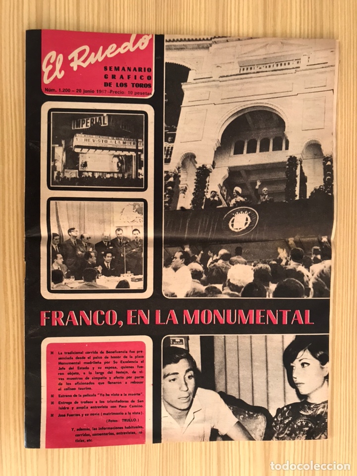 Tauromaquia: EL RUEDO. Semanario Gr&aacute;fico de los Toros, N.1200 (20 Junio de 1967) FRANCO, EN LA MONUMENTAL