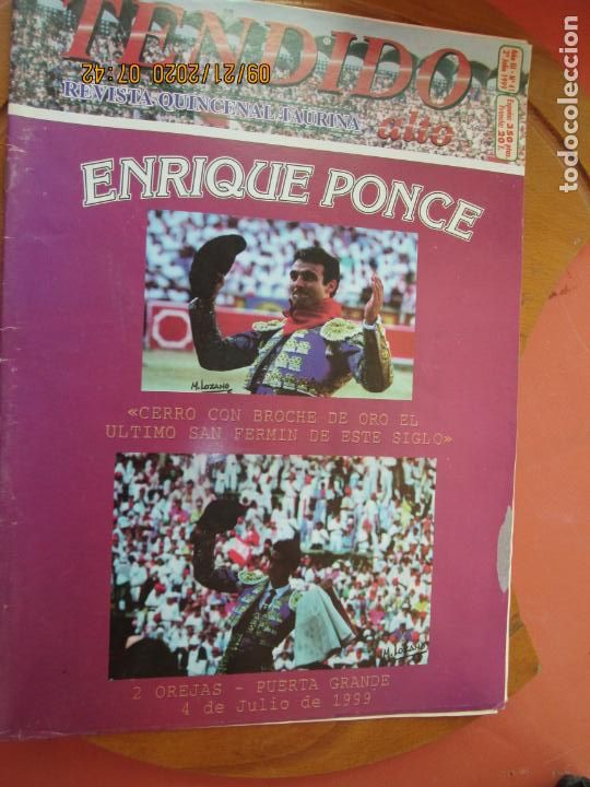 Tauromaquia: TENDIDO ALTO REVISTA TAURINA N&ordm; 41 - JULIO 1999 - ENRIQUE PONCE