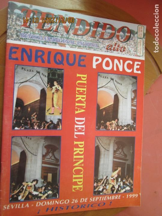 Tauromaquia: TENDIDO ALTO REVISTA TAURINA N&ordm; 45- OCTUBRE 1999 - ENRIQUE PONCE . PUERTA DEL PRINCIPE