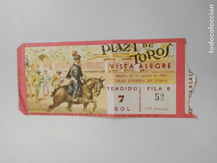 Tauromaquia: ENTRADA PLAZA DE TOROS VISTA ALEGRE DE BILBAO. 20 AGOSTO 1968. CORRIDA DE TOROS. TDKP16