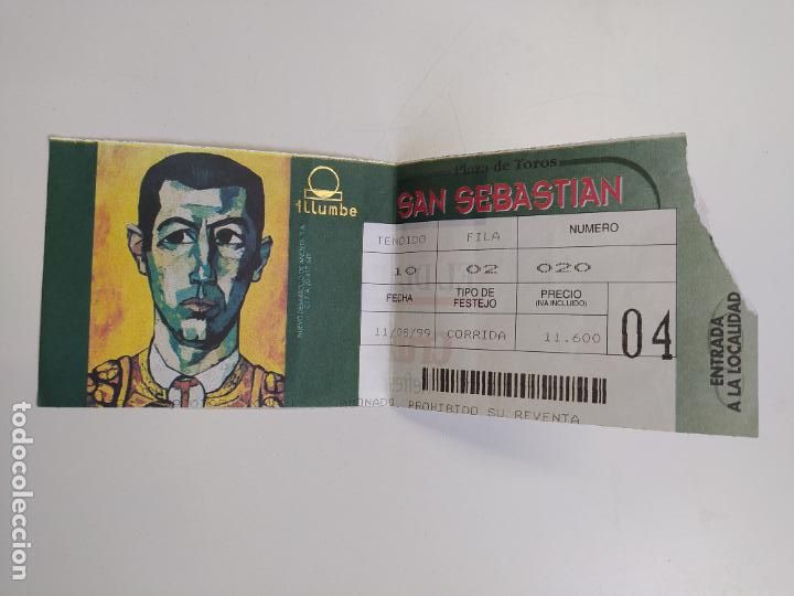 Stierkampf: ENTRADA PLAZA DE TOROS DE SAN SEBASTIAN. 11 AGOSTO DE 1999. TDKP16
