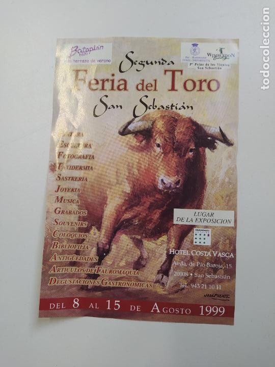 Tauromachia: PUBLICIDAD PROGRAMA SEGUNDA FERIA DEL TORO DE SAN SEBASTIAN. 8 AL 15 DE AGOSTO DE 1999. TDKP16