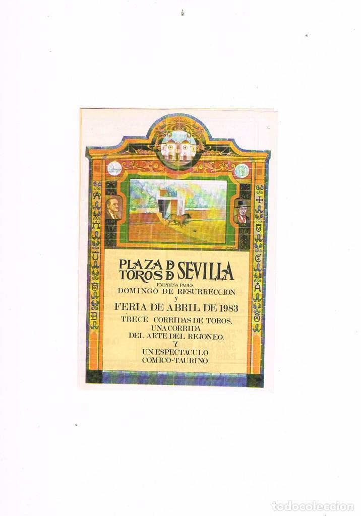 Tauromaquia: PROGRAMA DE MANO TOROS FERIA DE ABRIL DE SEVILLA 1983 ** - Foto 1