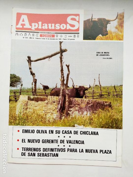 Tauromachia: APLAUSOS SEMANARIO TAURINO N&ordm; 429 16 DE DICIEMBRE 1985 - NUEVA PLAZA DE SAN SEBASTIAN. TDKC88