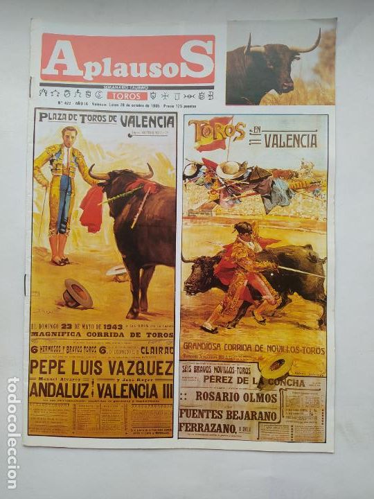 Tauromachia: REVISTA APLAUSOS SEMANARIO TAURINO N&ordm; 422. A&Ntilde;O IX. LUNES 28 DE JUNIO DE 1985. TDKC88