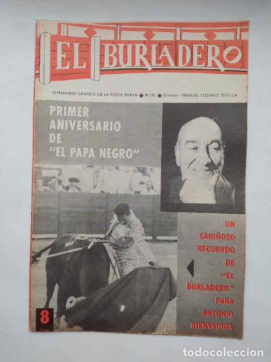 Tauromachia: EL BURLADERO N&ordm; 85. SEMANARIO GRAFICO DE LA FIESTA BRAVA. MANUEL LOZANO SEVILLA. TDKC88