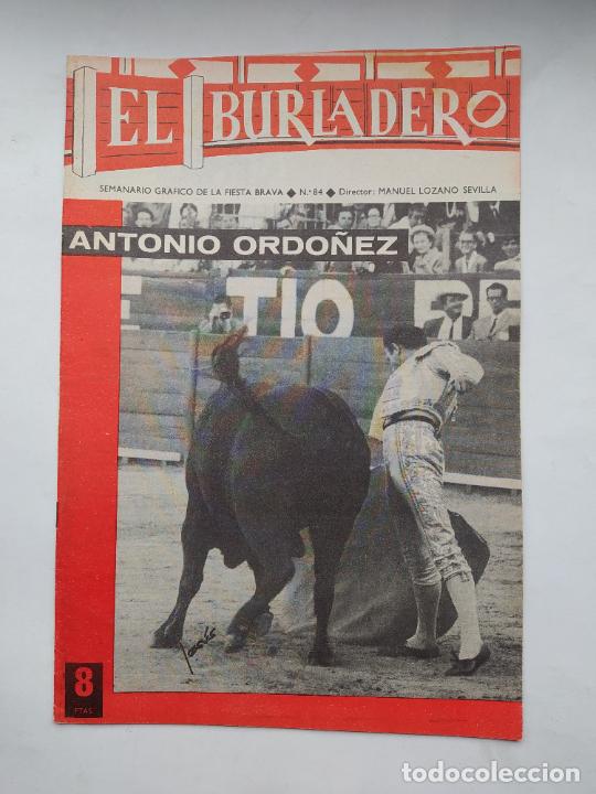 Tauromaquia: EL BURLADERO N&ordm; 84. SEMANARIO GRAFICO DE LA FIESTA BRAVA. MANUEL LOZANO SEVILLA. TDKC88