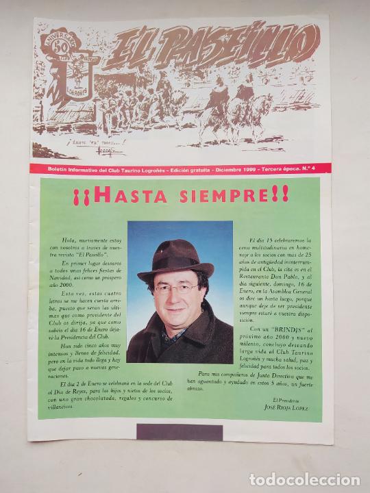 Tauromachie: EL PASEILLO. BOLETIN INFORMATIVO DEL CLUB TAURINO LOGRO&Ntilde;ES. TERCERA EPOCA N&ordm; 4 DICIEMBRE 1999 TDKC88