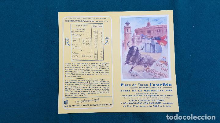 Tauromaquia: PROGRAMA PLAZA DE TOROS DE CASTELLON - FERIA MAGDALENA (1987) ESPARTACO, JOSELITO, MANZANARES...