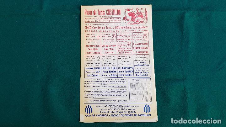 Tauromaquia: PROGRAMA PLAZA DE TOROS CASTELLON (1987) ESPARTACO, ORTEGA CANO, JOSELITO...