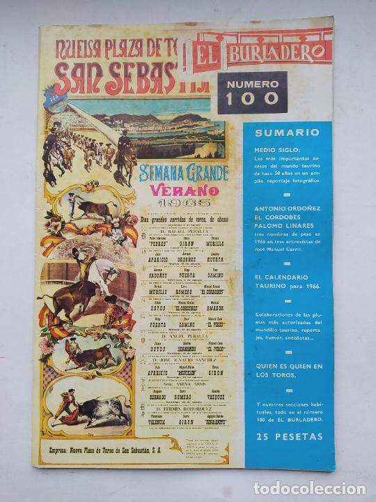 Bullfighting: EL BURLADERO. SEMANARIO GR&Aacute;FICO DE LA FIESTA BRAVA. 12 de enero de 1966. N&uacute;mero 100. TDKC73
